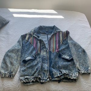 Ethnic Oversized Jean Jacket